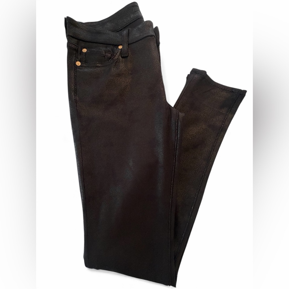 7 For All Mankind Black Snakeskin Stretch Pant‎ Legging Women's Size 27